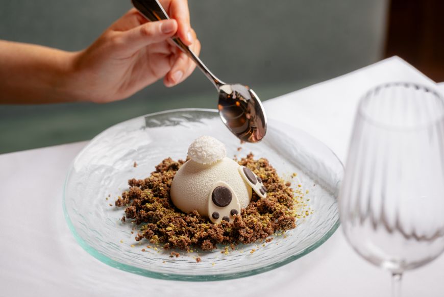 someone eating a bunny's bottom desert